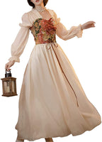 4 x Brand New CR ROLECOS Medieval Clothing Women Renaissance Costume Tulle High Waist Ruffles Victorian Multicolor Dresses XL - RRP €177.36