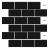 1 x RAW Customer Returns DEWOO tile stickers adhesive tiles kitchen back wall metro tiles wall tiles self-adhesive black bathroom kitchen 10 pieces, 30.5 x 30.5 cm  - RRP €34.88