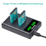 1 x RAW Customer Returns Li-42B Li-40B Battery and Charger, Hisewen 3Pack 1200mAh Battery for Olympus Stylus 1040 1060 1070 7000 7010 7020 7030 7040 TG-310 TG-320 VR310, for Fujifilm NP-45, for Nikon EN-EL10. - RRP €20.16