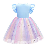 2 x RAW Customer Returns Dresses for Girls Unicorn Printed Tulle Dress Princess Baptism Communion Carnival Party Dress Pink 9-10 Years - RRP €32.26