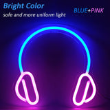 1 x RAW Customer Returns Headset Neon Signs LED Night Light Neon Game USB Powered Neon Wall Lights Decoration for Home Bedroom Christmas Hallway Birthday Party - RRP €29.23