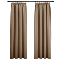 1 x RAW Customer Returns PONY DANCE Set of 2 curtains, opaque ruffle tape curtains, children s room, boy, thermal curtain, opaque blackout curtains, H 228 x W 167 cm, cappuccino - RRP €43.2