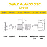 1 x RAW Customer Returns 20 pieces cable gland M20 IP68 cable glands gray cable entry waterproof cable entry for outdoor, garden, switch box junction box - RRP €12.1