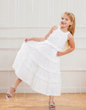 1 x RAW Customer Returns GRACE KARIN Girls Dress 146 Children s White Summer Festive Princess School Enrollment Dresses 152 Communion Dress Cotton Round Neck - RRP €30.99