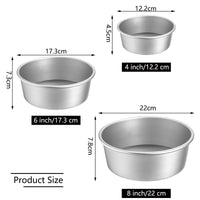 1 x RAW Customer Returns Lawei set of 3 round cake tins - diameter 10 15 20 cm, aluminum baking tin, cake baking tin, non-stick coating, fruit cake tin with removable base for cakes - RRP €18.9