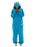 1 x RAW Customer Returns SMITHROAD Jumpsuit Animal Carton Carnival Halloween Costume Sleepsuit Cosplay Fleece Overall Pajamas Pyjamas Adult Unisex Nightwear Cookie Monster Onesie L - RRP €33.99