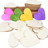 1 x RAW Customer Returns ENLACE wooden hearts for crafts, 50 pieces 5 cm wooden discs wedding decoration, DIY handmade wooden heart decoration, wooden hearts for wedding guest book labeling party table decoration - RRP €8.05