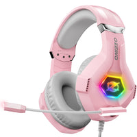 1 x RAW Customer Returns Ozeino Gaming Headset with Microphone 3D Surround Sound Headphones Noise Canceling RGB Light - RRP €27.49