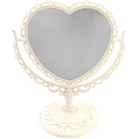 1 x RAW Customer Returns Beaupretty Double Sided Mirror with 360 Degree Rotating Table Top Heart Shape Makeup Cosmetic Mirror Beige - RRP €19.15