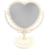 1 x RAW Customer Returns Beaupretty Double Sided Mirror with 360 Degree Rotating Table Top Heart Shape Makeup Cosmetic Mirror Beige - RRP €19.15