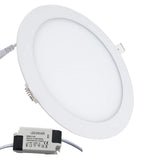 1 x RAW Customer Returns LOFTOLMEA 18W 8 inch Ultra Thin Round LED Panel Light, Recessed Ceiling Light Slim Downlight Spot Lamp with Driver, 6500K Cool White, 140 Watt Incandescent Bulb Equivalent Easy Installation - RRP €15.17