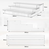 1 x RAW Customer Returns DBREAKS Spice Rack, Transparent 3 Tier Spice Display Rack, Acryl Kitchen Storage, for Kitchen Cupboard or Worktop, Kitchen Storage for Spices, Condiments, etc. 2 Pieces  - RRP €23.18