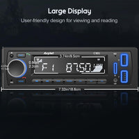 1 x RAW Customer Returns Car radio Bluetooth 5.0, Avylet car radio with Bluetooth hands-free system, 7 colors FM car radio 1 Din with 2 USB AUX SD cards MP3 players - RRP €27.22