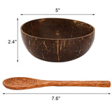 1 x RAW Customer Returns ZENFUN Pack of 6 Wooden Bowls, Coconut Bowls with 6 Wooden Spoons, 450 ml Polished Coconut Shells, Natural Coconut Bowls Set for Vegan Organic Salad, Smoothie or Buddha Bowls, Kitchen Storage - RRP €22.44