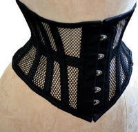 1 x RAW Customer Returns Naveed Women s Underbust Corset Waist Trainer Mesh Corset Mesh Corset with Strong Lacing 52, Black  - RRP €24.99