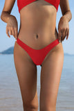 1 x RAW Customer Returns SHEKINI Swimsuit Women s Bikini Bottoms Sexy U-Cut Bikini Bottoms Brazilian Style Black Beach Bikinis High Cut Swim Shorts XL, Red  - RRP €17.64