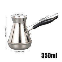 1 x RAW Customer Returns Turkish Coffee Pot, Stainless Steel Coffee Pot with Long Handle, Mocha Pot for Turkish Arabic and Greek Coffee, Handmade Arabic Coffee Pot, Coffee Milk Frother 350ml  - RRP €21.89