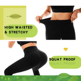 1 x RAW Customer Returns SINOPHANT Women s High Waist Recycled Leggings Black Tummy Control Leggings for Workout Gym Yoga, Black, L-XL - RRP €24.0