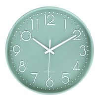 1 x RAW Customer Returns HZDHCLH 30cm Large Wall Clock Silent Non-Ticking for Home, Kitchen, Office and School Green  - RRP €20.99