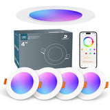 1 x RAW Customer Returns DUSKTEC Alexa RGBWW 10W Recessed LED Spotlights for Plasterboard, 2700K-6000K Warm and Cold White, RGB Smart LED Ceiling Spotlights 220V Dimmable Color Changing, Colorful Bluetooth LED Spotlights - RRP €36.04