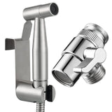 1 x RAW Customer Returns Tecmolog Bidet Portable bidet hand shower made of stainless steel for bidet toilet shower with 2-way shower diverter, 2 m shower hose and shower holder, WS024F7 - RRP €24.0