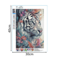 5 x Brand New 5D Diamond Art Painting Kit, Diamond Painting Pictures Set, Diamond Painting Rhinestone Embroidery Painting Painting Set for Adults, Children, Home, Wall Decorations white tiger  - RRP €30.2