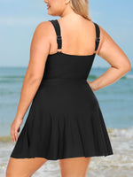 1 x RAW Customer Returns Summer Mae Women s Swimsuit Plus Size Two Piece Tankini with Shorts V-Neck Swimsuit Plus Size Black 52 - RRP €36.29