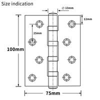 13 x RAW Customer Returns AOLISHENG stainless steel door hinges for wooden doors steel ball bearing hinges black stainless steel for front door room door, 1 pair 100x76x13 mm  - RRP €146.77