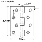 13 x RAW Customer Returns AOLISHENG stainless steel door hinges for wooden doors steel ball bearing hinges black stainless steel for front door room door, 1 pair 100x76x13 mm  - RRP €146.77