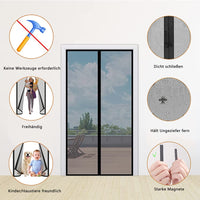 2 x Brand New Voarge Magnetic mosquito screen balcony door, fiberglass, stable and not deformed, mosquito screen door is ideal for balcony door, without drilling, black 100 220  - RRP €43.2