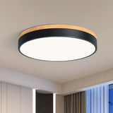 1 x RAW Customer Returns Qamra LED Ceiling Light, Modern Round Wooden Ceiling Lamp, 4000K Bedroom Lamp, for Balcony Office Kitchen Laundry Room Hallway Ceiling Lights 40cm, 36W Black  - RRP €59.99