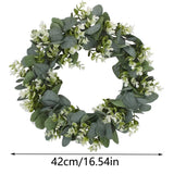 1 x RAW Customer Returns Wreath Artificial Eucalyptus, Wreath Green Door Wreath, Door Wreath All Year Round, Artificial Door Wreath Decoration, Green Door Wreath Decoration Wall Wreath, For Wedding Door Party Window Garden Wall Fireplace  - RRP €20.99