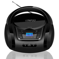 1 x RAW Customer Returns Portable CD player for children with Bluetooth, FM radio, USB input AUX headphone jack, 2x2Watt RMS stereo boombox LP-D03B  - RRP €46.69