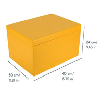 1 x RAW Customer Returns Creative Deco XXL Yellow Large Wooden Box with Lid 40x30x24 cm -1cm Wooden Chest Memory Box Baby Wooden Box with Lid Box Easter Gifts Children Toys Tools RAW, UNPOLISHED - RRP €40.28