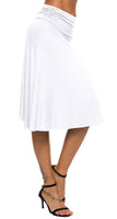 1 x RAW Customer Returns EXCHIC Women s Elastic Waist Solid Color A-Line Yoga Skirt M, White  - RRP €27.2