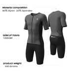 1 x RAW Customer Returns Lo.gas Men s Pro Trisuit Short Sleeve Triathlon Suit for Ironman Races and Triathlon Competitions - High Quality Triathlon Suit for Men Gray L - RRP €66.54