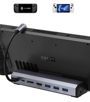 1 x RAW Customer Returns JSAUX 7-in-1 Docking Station Compatible with Valve Steam Deck OLED ASUS ROG Ally Lenovo Legion go MSI Claw, Dock with 4K 60Hz HDMI DisplayPort, Gigabit Ethernet, 3 USB-A 3.2 and USB-C 100W-HB0702 - RRP €54.99