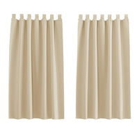 1 x RAW Customer Returns PONY DANCE window curtains with loops, opaque curtains for the kitchen, blackout curtains, kitchen curtains, short curtains, 2 pieces, H 137 x W 140 cm, Biscotti Beige - RRP €29.95