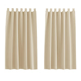 1 x RAW Customer Returns PONY DANCE window curtains with loops, opaque curtains for the kitchen, blackout curtains, kitchen curtains, short curtains, 2 pieces, H 137 x W 140 cm, Biscotti Beige - RRP €29.95