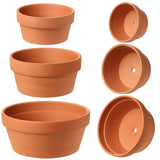 1 x RAW Customer Returns Pack of 3 terracotta clay pots flower pots with drainage hole succulent plant pots herb pot ideal for plants crafts wedding gift - RRP €25.2