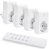 1 x RAW Customer Returns G-Homa wireless sockets with remote control, set of 4 sockets with 1 remote control for household appliances, Christmas lights, 30M long range, programmable, 2300W 10A, CE-listed, white - RRP €20.99