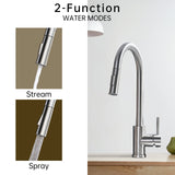 1 x RAW Customer Returns APPASO Kitchen Faucet, High Pressure Kitchen Faucet with Extendable Shower, 360 Swivel Stainless Steel Sink Faucet for Kitchen Sink, Hot Cold Available, Brushed Stainless Steel 2 Spray Modes - RRP €50.18