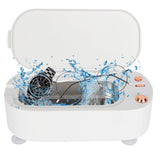 1 x RAW Customer Returns Ultrasonic cleaning device for glasses, 45000Hz ultrasonic cleaner 400ML ultrasonic glasses cleaning device, multifunctional glasses cleaner ultrasonic device for dentures, rings, watches, silver jewelry, white - RRP €21.6