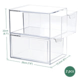 1 x RAW Customer Returns Greentainer Cosmetic Organizer Drawers, Stackable Transparent Acrylic Makeup Organizer, 2 Pieces Desk Drawer Storage Box for Vanity, Bathroom, Bedroom - RRP €29.99