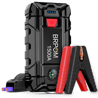 1 x RAW Customer Returns BRPOM Car Jump Starter, 1500A, 15800mAh 12V Car Jump Starter for 7.0L Gasoline or 5.5L Diesel Emergency LED Flashlight, Long Standby, Fast Charging - RRP €59.99