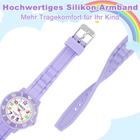 1 x RAW Customer Returns TENOCK Children s Watch Girl Boy 30M 3ATM Waterproof Analogue Wrist Watch Kids for Age 3-10 Gifts for Back to School Season Christmas Birthdays Purple - RRP €16.99