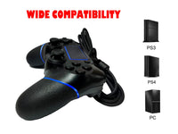 1 x RAW Customer Returns Intckwan Wired Game Controller for PS 4 Pr o S lim Laptop PC win7 8 10 , USB plug gamepad joystick with vibration and anti-slip handle, ergonomics, 2M cable, blue - RRP €26.49