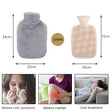 2 x Brand New Hot Water Bottle with Lid, 2000ml Large Leak Proof Hot Water Bottles with Kangaroo Pocket, Soft Hand Warmer Bed Bottle - RRP €18.12