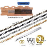 1 x Brand New 4 Pieces Chain Strap Necklace Jewelry Making, DIY Link Chain, Iron Link Chain Gold, Link Chain Jewelry With 40 Lobster Clasps, 120 Jump Rings, 1 Tweezers And Ring For DIY Craft Supplies - RRP €12.22