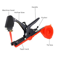 1 x RAW Customer Returns Plant Tying Machine, Plant Tying Pliers, with 20 Rolls of Tape and 1 Box of Staples Tying Tape Machine Tool Gardening Tool for Vineyard Tomatoes, Eggplant, Flowers Black  - RRP €35.69